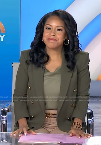 Sheinelle’s green blazer and belt on Today