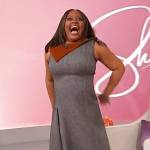 Sherri’s gray contrast asymmetric dress on Sherri