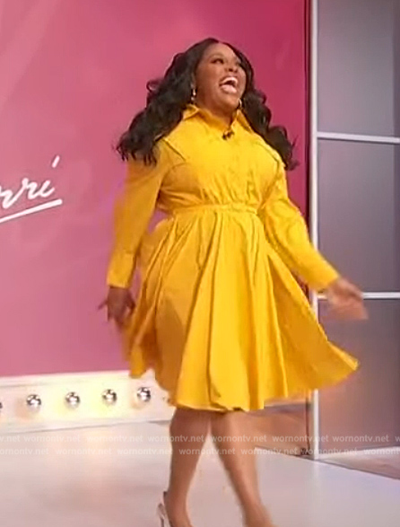 Sherri’s yellow belted dress on Sherri