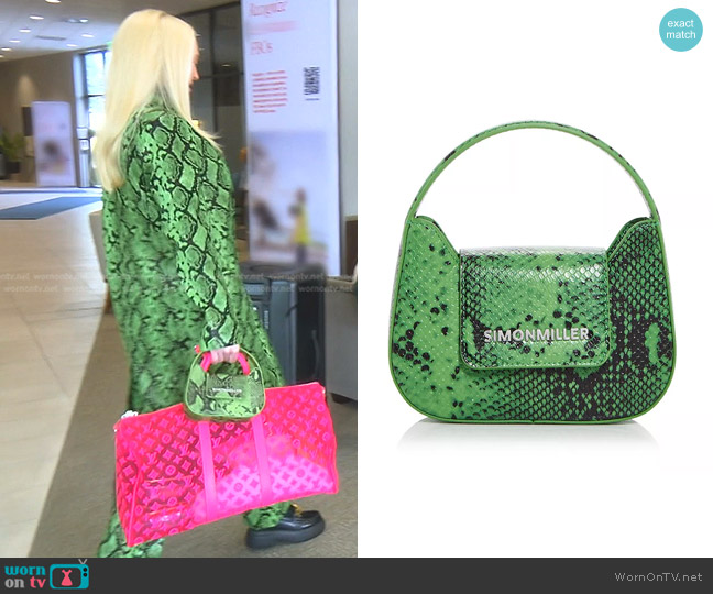 Simon Miller Mini Retro Snake Embossed Top Handle Bag worn by Erika Jayne on The Real Housewives of Beverly Hills