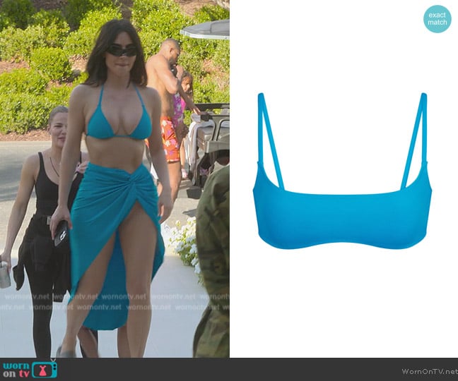 Skims Micro Scoop Bikini Top worn by Kim Kardashian (Kim Kardashian) on The Kardashians