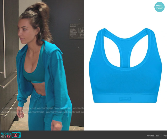 Skims Jersey Racerback Sports Bra worn by Kim Kardashian (Kim Kardashian) on The Kardashians