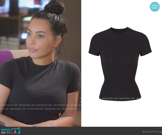 Skims Cotton Jersey T-Shirt worn by Kim Kardashian (Kim Kardashian) on The Kardashians