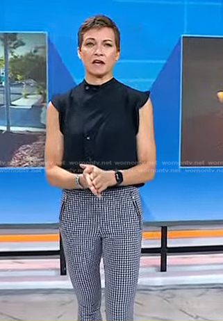 Stephanie’s check skinny pants on Today