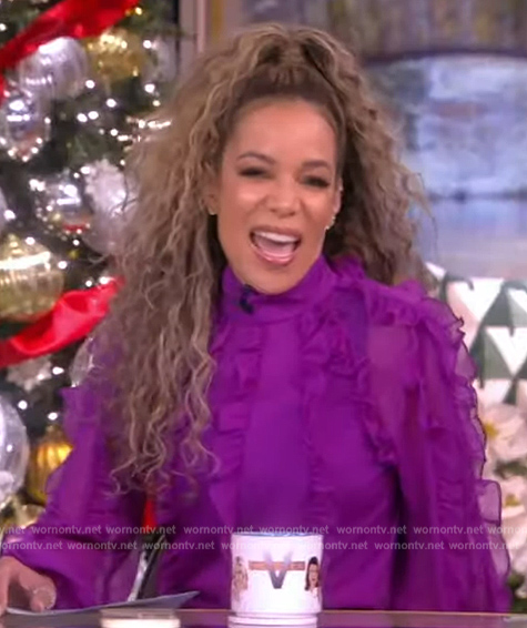 Sunny’s purple ruffle blouse on The View