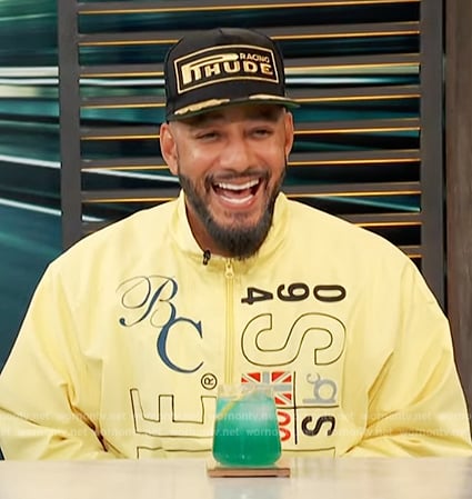 Swizz Beatz’s yellow printed sweater by Access Hollywood on Access Hollywood
