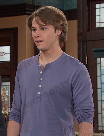 Tate’s lilac henley shirt on Days of our Lives