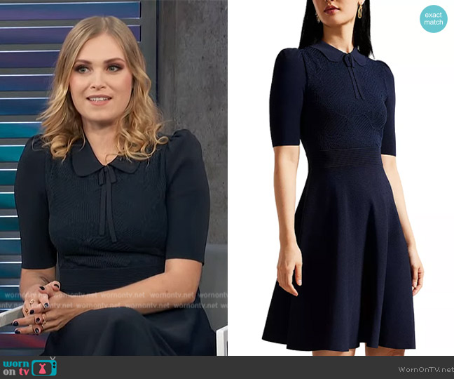 Ted Baker Hillder Mixed Stitch Knit Dress worn by Eliza Taylor on Access Hollywood