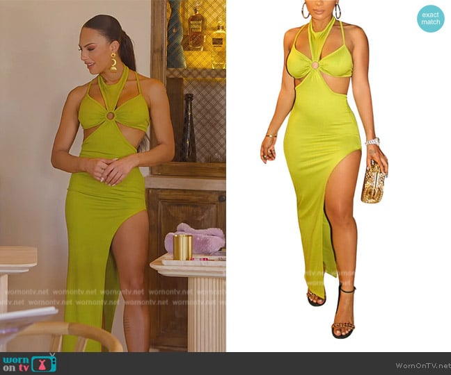 Tenopuli Bodycon Halter Dress worn by Amanza Smith on Selling Sunset
