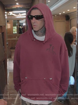 Travis’s red hoodie on The Kardashians