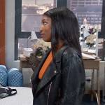 Trina’s leather moto jacket on General Hospital