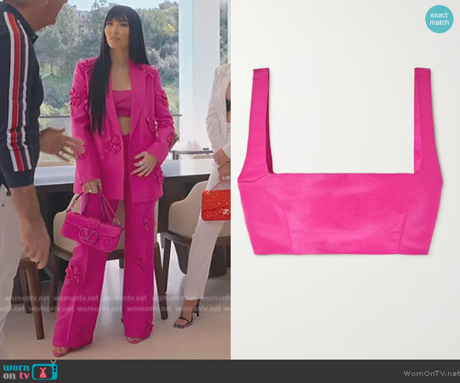 Valentino Garavani Silk-faille bralette worn by Bre Tiesi on Selling Sunset