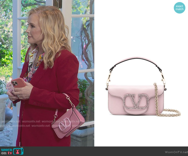 Valentino Garavani Loco crystal-embellished shoulder bag worn by (Kathy Hilton) on The Kardashians