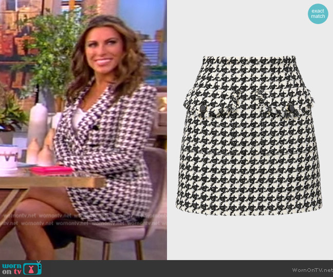 Veronica Beard Adriel Printed Mini Skirt worn by Alyssa Farah Griffin on The View
