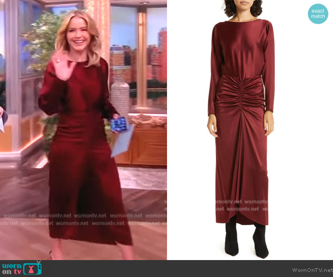 Veronica Beard Sabri Stretch Silk Charmeuse Dress worn by Sara Haines on The View