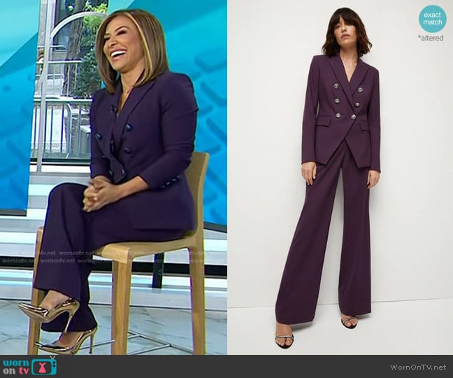 Veronica Beard Dickey Jacket in Dark Aubergine worn by Sara Azari on Today