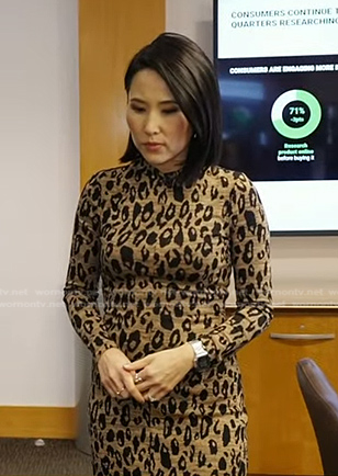 Vicky’s brown leopard mini dress on Today