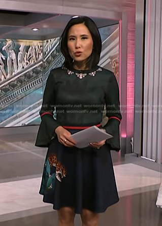 Vicky’s green leopard print dress on NBC News Daily