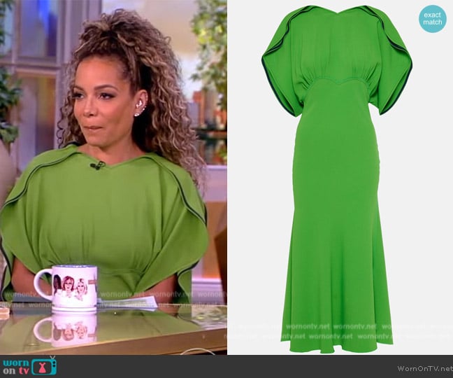 Victoria Beckham Draped cady midi dress worn by Sunny Hostin on The View