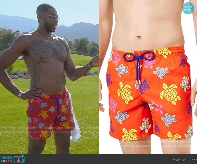 Vilebrequin Moorea Multi-Color Turtles Swim Trunks worn by (Tristan Thompson) on The Kardashians