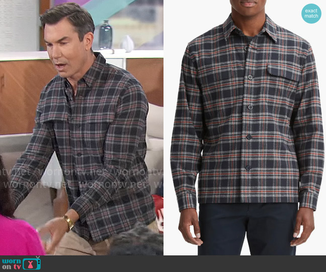 Vince Kingston Shirt in Coastal / Brickman Red worn by Jerry O'Connell on The Talk