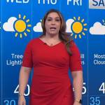 Violeta’s red wrap dress on Today
