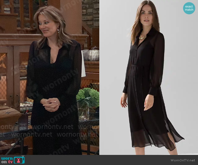 White House Black Market Black Shirt Dress worn by Alexis Davis (Nancy Lee Grahn) on General Hospital