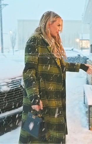 Whitney’s black and yellow plaid coat on The Real Housewives of Salt Lake City
