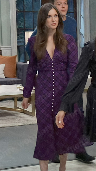 Willow’s purple plaid dress on General Hospital