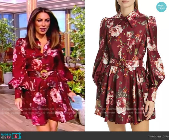 Zimmermann Luminosity Belted Peony Silk Shirtdress worn by Alyssa Farah Griffin on The View