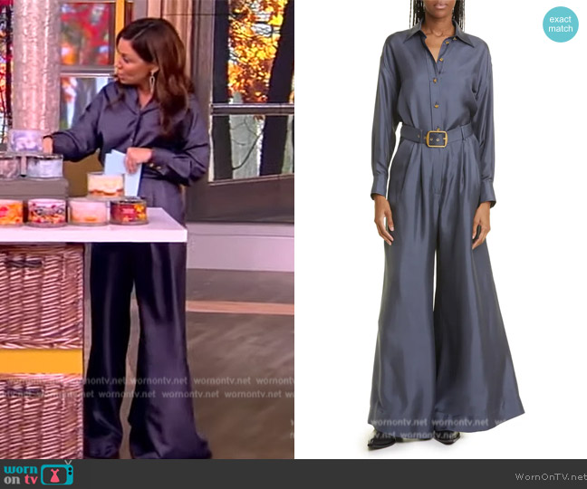 Zimmermann Lyrical Relaxed Silk Shirt worn by Gretta Monahan on The View