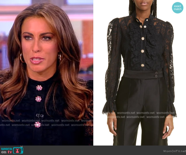 Zimmermann Luminosity Lace Blouse worn by Alyssa Farah Griffin on The View