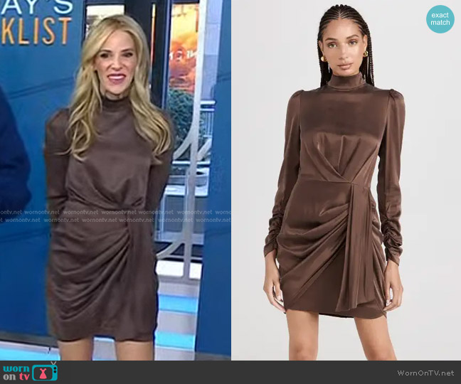 Zimmermann Silk Drape Dress in Chocolate worn by Dr. Marnie Nussbaum on Today