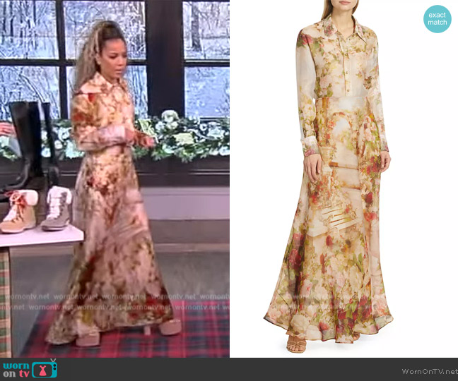 Zimmermann Luminosity Linen & Silk Button-Up Shirt worn by Sunny Hostin on The View