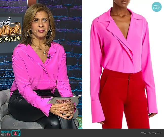 A.L.C. Kinsley Stretch Silk Blouse worn by Hoda Kotb on Today