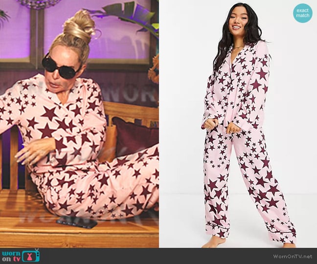 Asos Modal Star Pajama Shirt in pink worn by  on The Real Housewives Ultimate Girls Trip