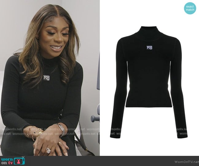 Alexander Wang High neck logo top worn by Nneka Ihim on The Real Housewives of Potomac