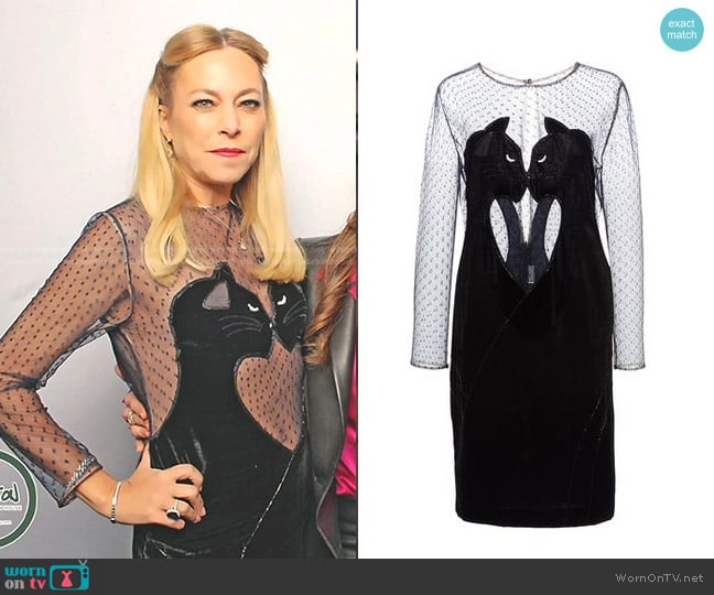 Alexis Mabille Velvet Illusion Cat Dress worn by Sutton Stracke on The Real Housewives of Beverly Hills