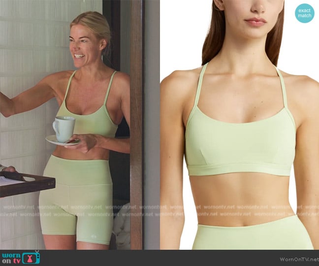 Alo Airlift Intrigue Bra in Iced Green Tea worn by Kristen Taekman on The Real Housewives Ultimate Girls Trip