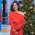 Bahar Takhtehchian’s red off-shoulder asymmetric dress on Today