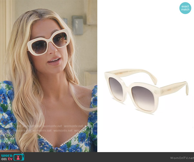 Celine Square Sunglasses worn by Paris Hilton on Paris in Love