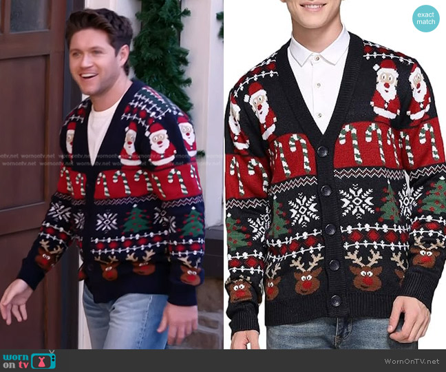 Daisys Boutique Holiday Sweater Cardigan worn by Niall Horan on The Voice