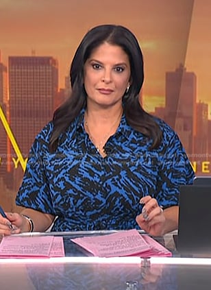 Darlene’s blue printed shirtdress on Today
