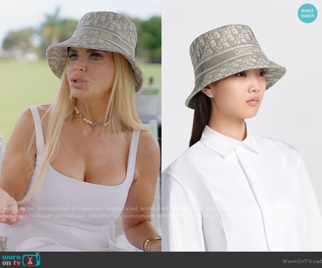 Dior Oblique Small Brim Bucket Hat worn by Alexia Echevarria (Alexia Echevarria) on The Real Housewives of Miami