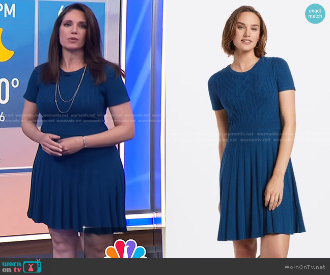 Draper James A-Line Cable Knit Sweater Dress worn by Maria Larosa on NBC News Daily