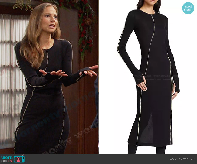 Helmut Lang Long Sleeve Cotton Midi Dress worn by Ava Vitali (Tamara Braun ) on Days of our Lives