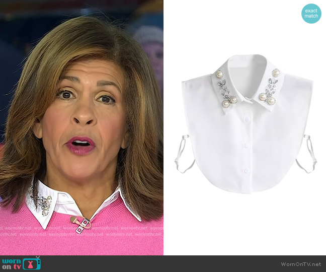 Joyci Pearl Rhinestone Detachable Dickey Collar worn by Hoda Kotb on Today