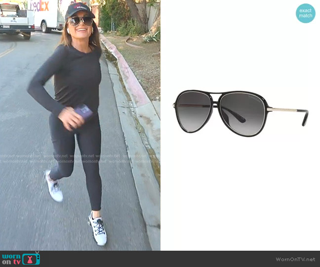 Michael Kors Breckenridge 58mm Gradient Aviator Sunglasses in Black worn by Kyle Richards on The Real Housewives of Beverly Hills