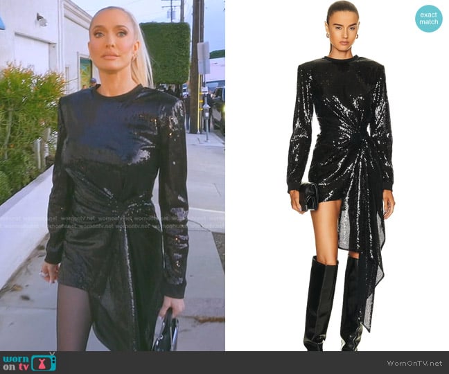 Daniele Carlotta Asymmetric Mini Dress worn by Erika Jayne on The Real Housewives of Beverly Hills