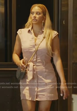 Robyn’s pink denim mini dress on The Real Housewives of Potomac